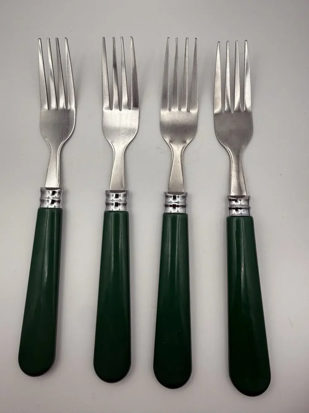 Gibson Sensations Forest Green Plastic Handle Dinner Forks Set of 4 Replacement